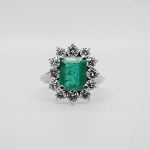 Bague Or Blanc - Emeraude 2,65 carats