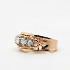 Bague Vintage Or Rose et Platine - Diamants