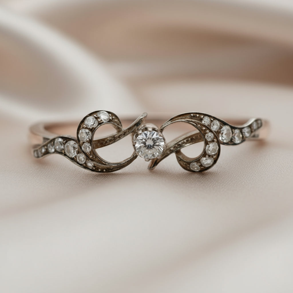 Bracelet Jonc Ancien - Or rose et diamants