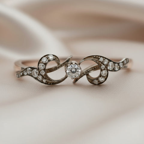 Bracelet Jonc Ancien - Or rose et diamants