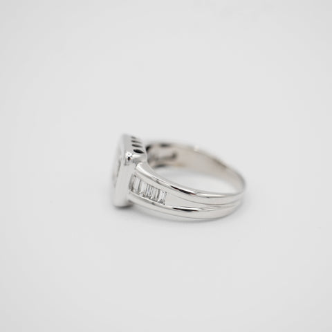 Bague Carré - Or Blanc - Diamants Baguette
