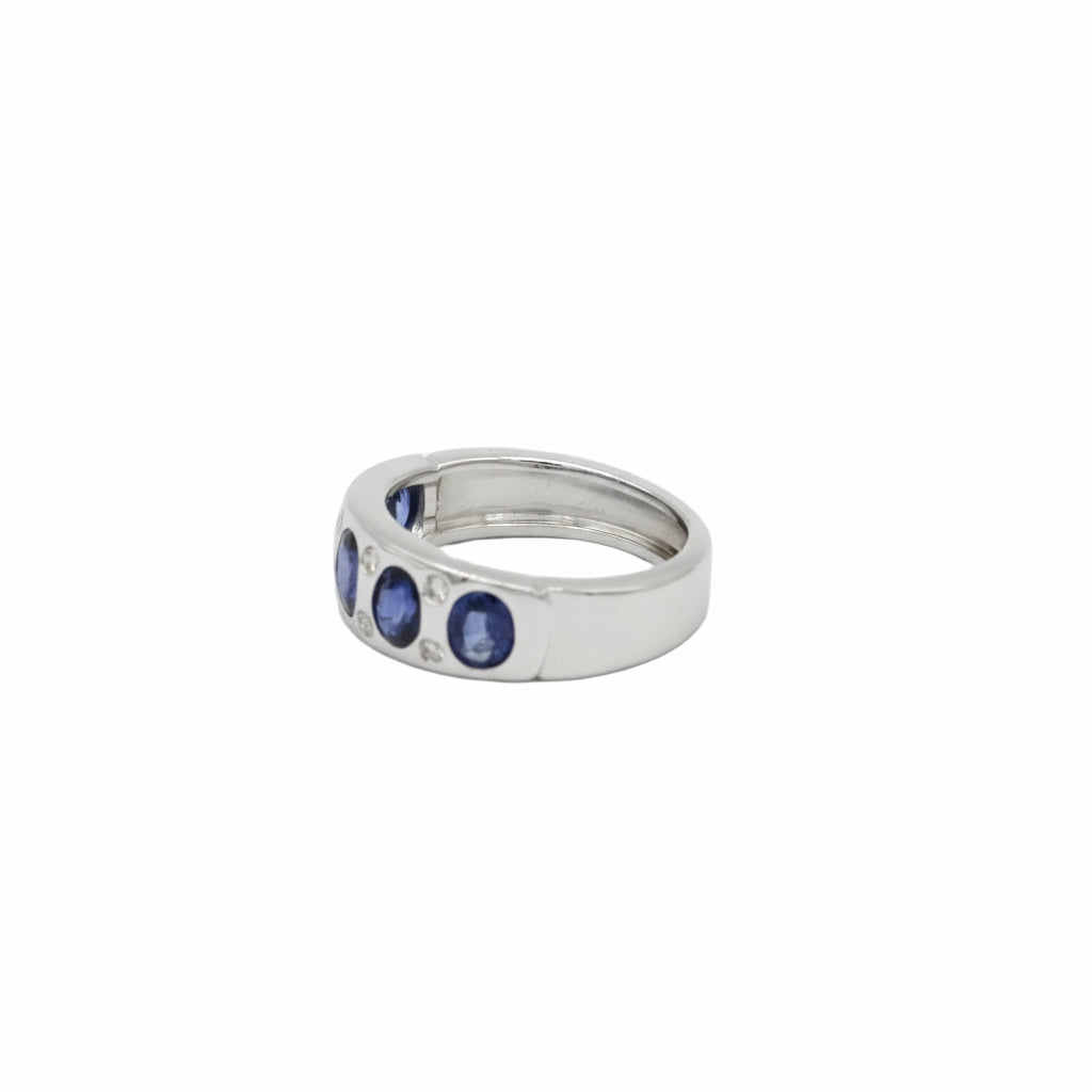 Bague Or Blanc - Saphirs et Diamants