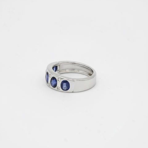Bague Or Blanc - Saphirs et Diamants