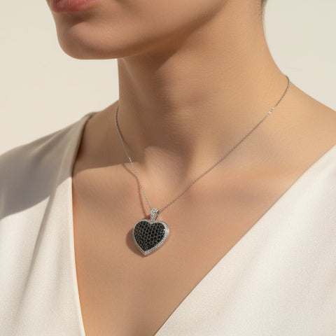 Pendentif Coeur - Or blanc et Diamants