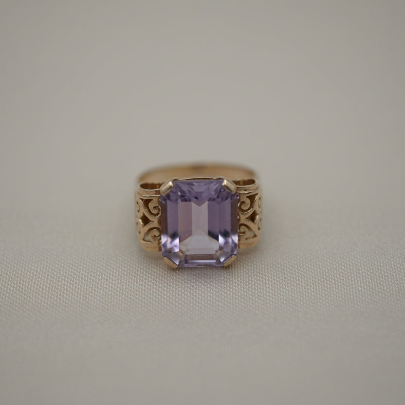 Bague Ancienne - Or Rose - Améthyste - Année 60
