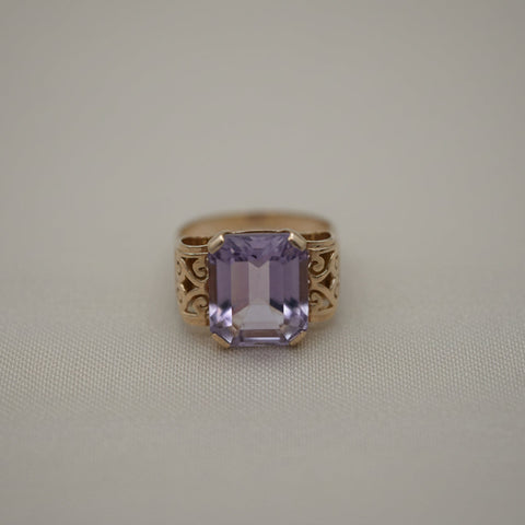 Bague Ancienne - Or Rose - Améthyste - Année 60