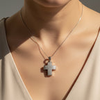 Pendentif Croix - Or Blanc et Diamants