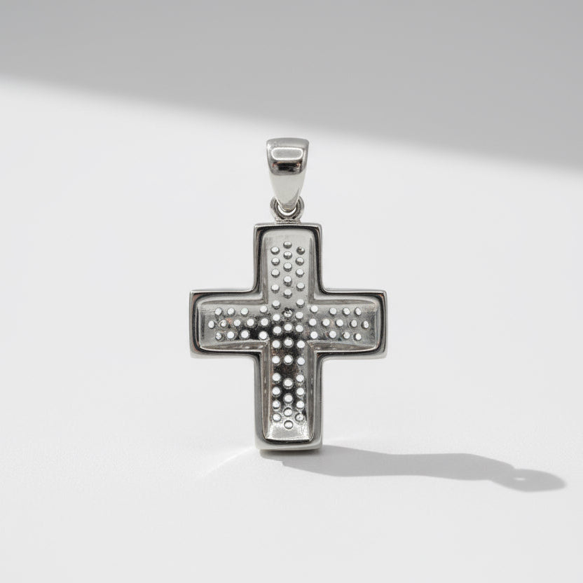 Pendentif Croix - Or Blanc et Diamants
