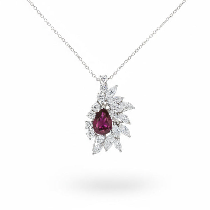 Pendentif Rubis et Diamants - Années 70