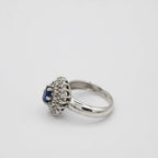 Bague Marguerite - Or blanc - Saphir et Diamants