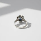 Bague Marguerite - Or blanc - Saphir et Diamants