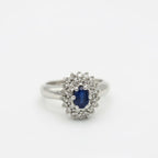 Bague Marguerite - Or blanc - Saphir et Diamants