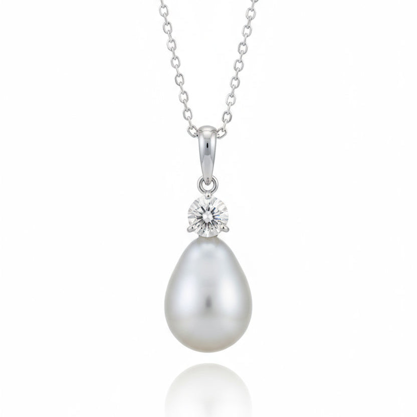 Collier Pendentif - Perle de culture et Diamant