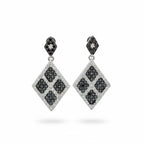 Boucles d’oreilles - Or Blanc - Diamants blancs et noirs