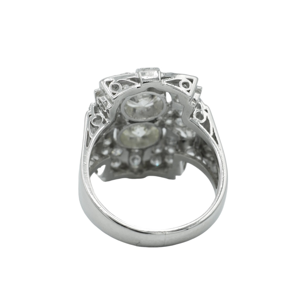 Art déco - Bague Platine - Diamants 3,72 carats