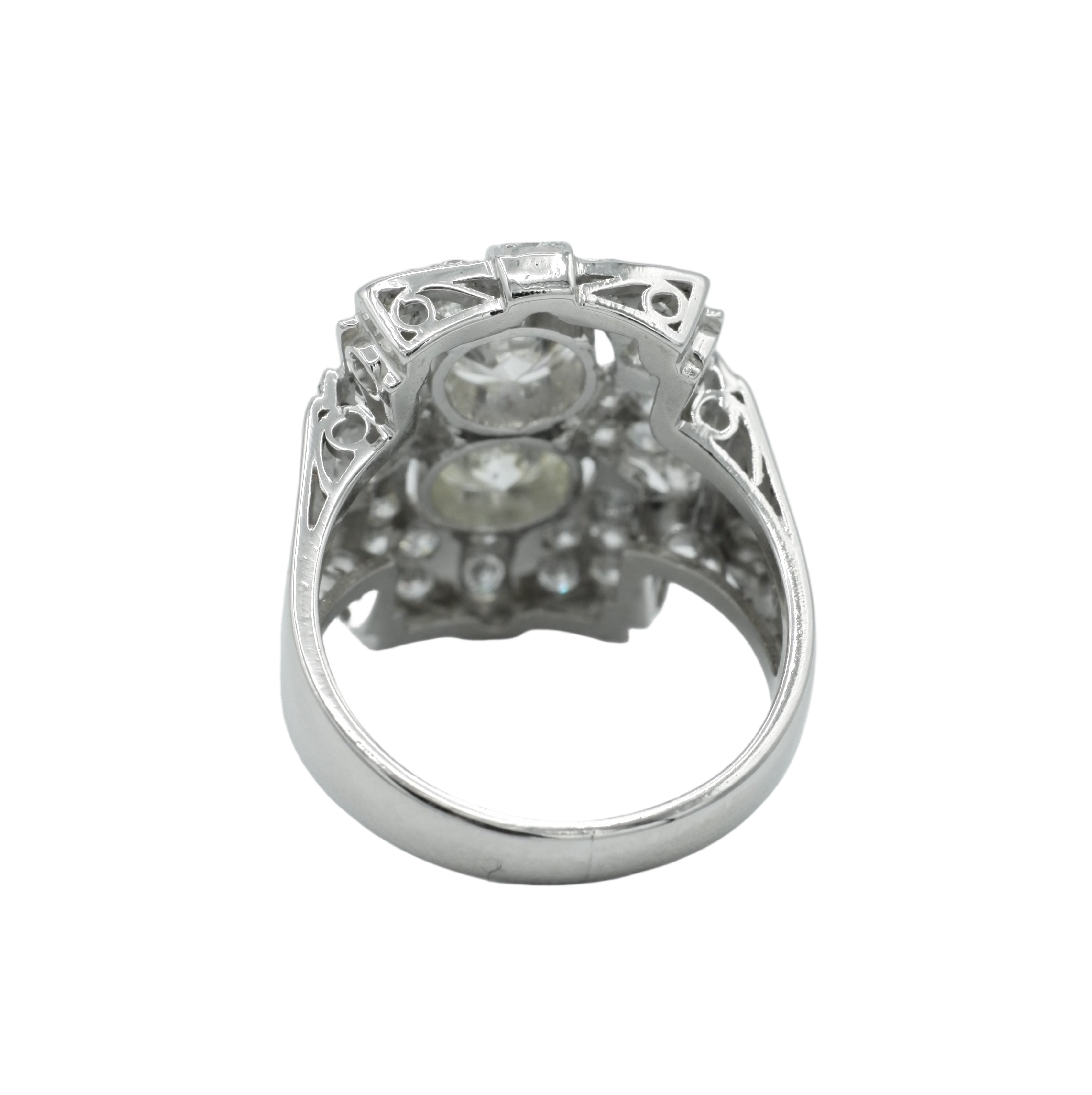 Art déco - Bague Platine - Diamants 3,72 carats