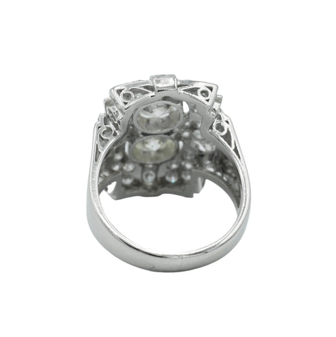 Art déco - Bague Platine - Diamants 3,72 carats