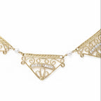Collier Draperie Ancien - Or jaune et Perles