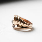 Bague Tank - Or Rose - Diamant 0,25 Ct