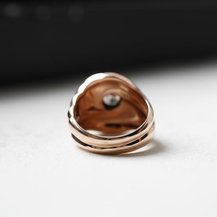 Bague Tank - Or Rose - Diamant 0,25 Ct