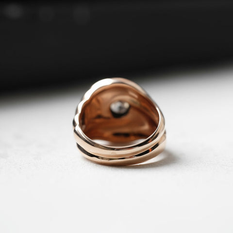 Bague Tank - Or Rose - Diamant 0,25 Ct