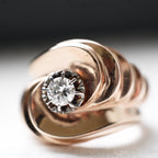 Bague Tank - Or Rose - Diamant 0,25 Ct