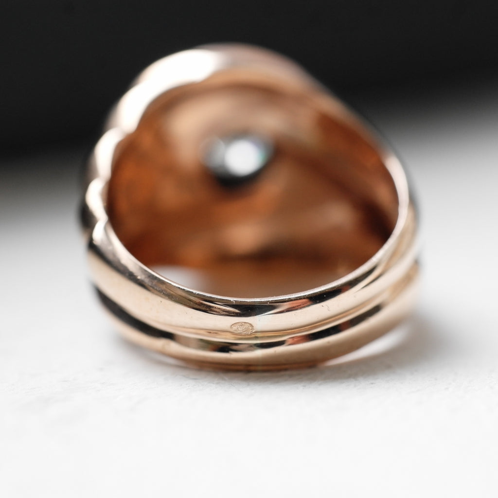 Bague Tank - Or Rose - Diamant 0,25 Ct