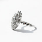 Art Déco - Bague Marquise - Or Blanc