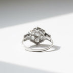 Art Déco - Bague Octogonale Or blanc - Diamant