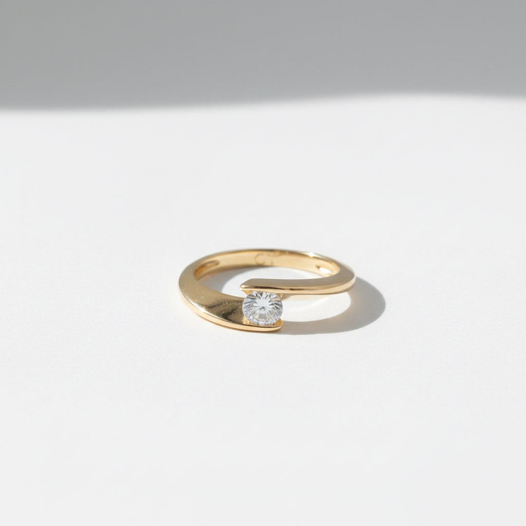 Bague Or Jaune - Diamant 0,35 ct