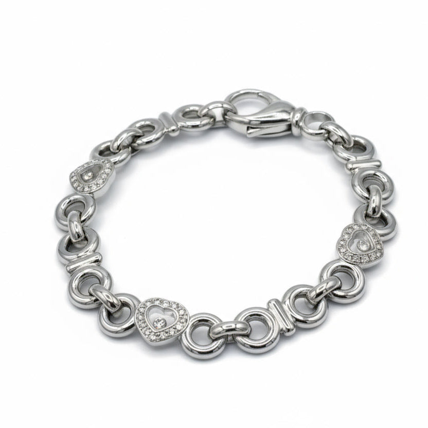 Chopard - Collection Happy Diamond - Bracelet Or blanc et Diamants