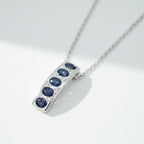 Collier Pendentif - Or blanc - Saphirs et Diamants