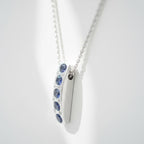 Collier Pendentif - Or blanc - Saphirs et Diamants