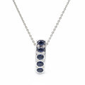 Pendant Necklace - White Gold - Sapphires and Diamonds