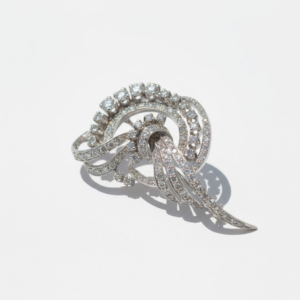 Broche - Or blanc et Diamants