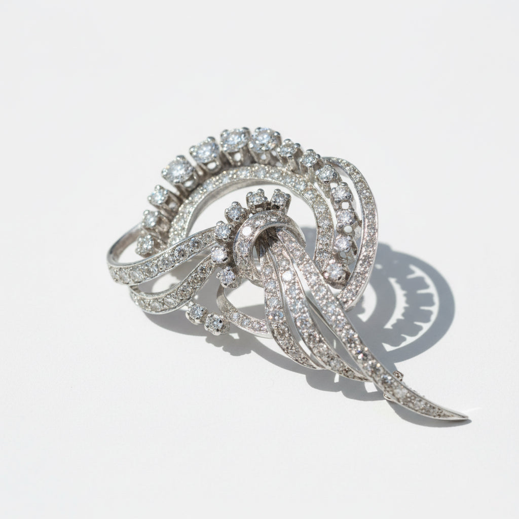 Broche - Or blanc et Diamants