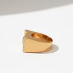 Bague Tank - Or rose - Diamants et Rubis