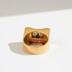 Bague Tank - Or rose - Diamants et Rubis