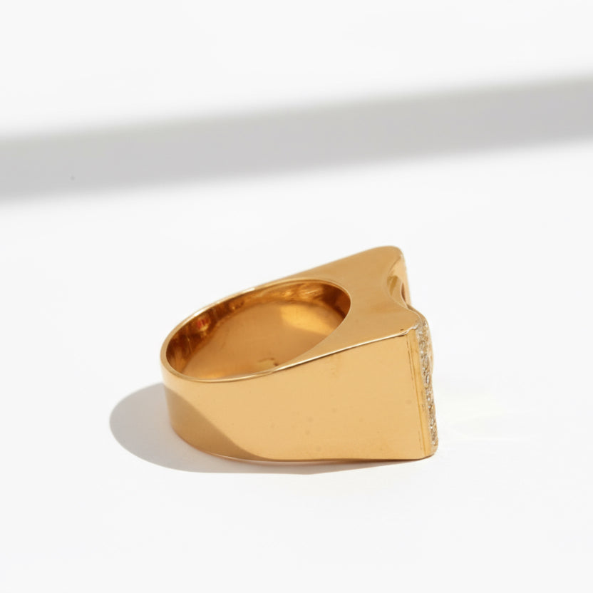 Bague Tank - Or rose - Diamants et Rubis