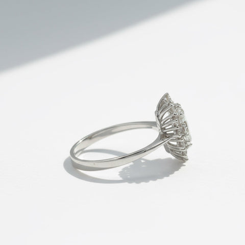 Bague Marquise - Or blanc et Diamants