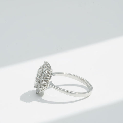 Bague Marquise - Or blanc et Diamants