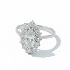 Bague Marquise - Or blanc et Diamants