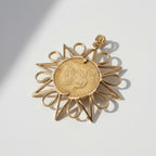 Pendentif Porte Pièce Soleil - 20 francs - Or jaune