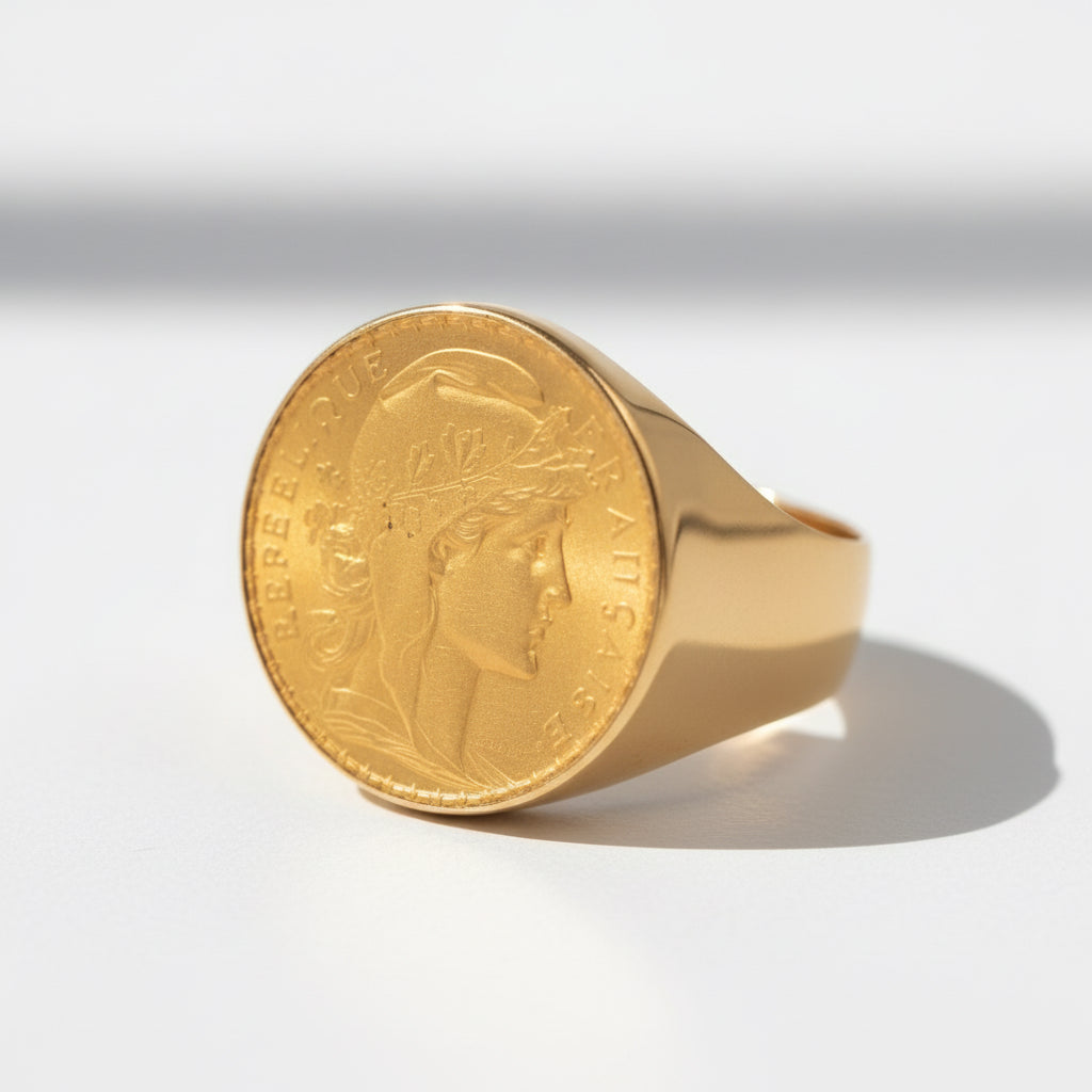 Chevalière Pièce 20 francs - Or Jaune