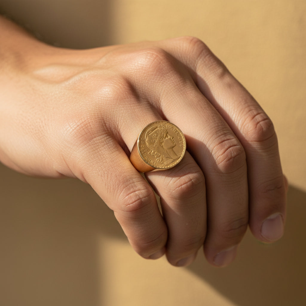 Chevalière Pièce 20 francs - Or Jaune