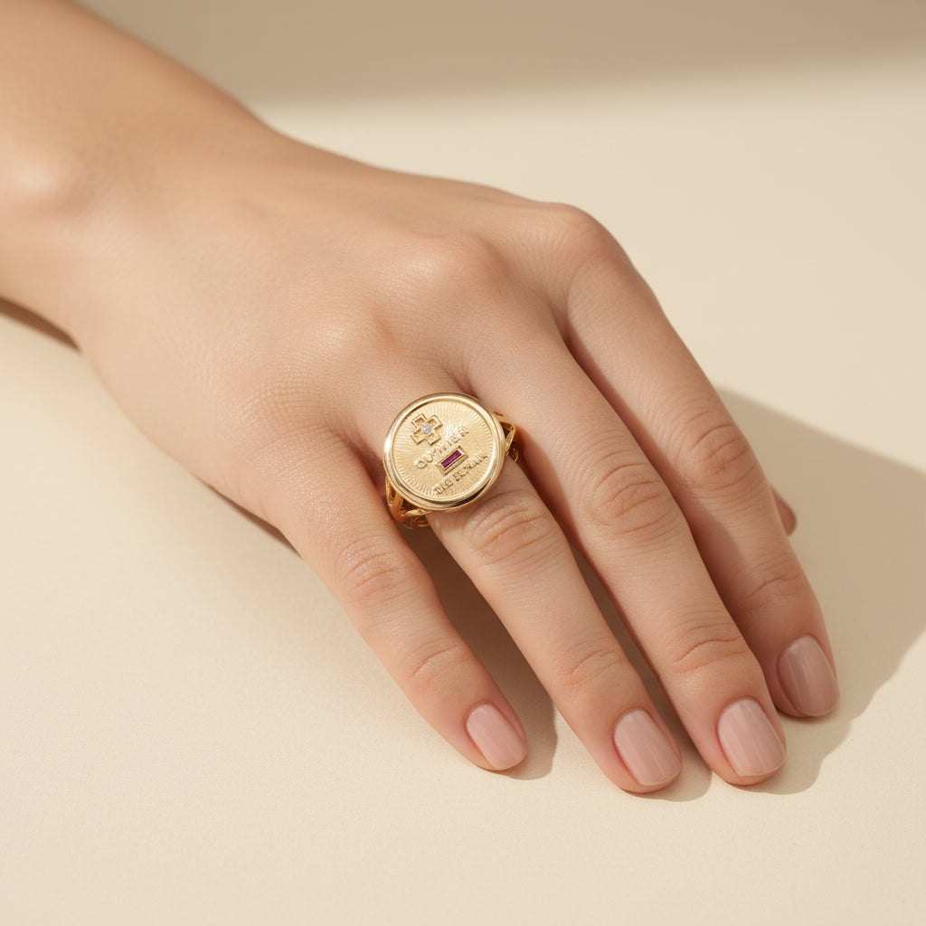 Augis - Bague d’Amour - Or jaune - Rubis et Diamant
