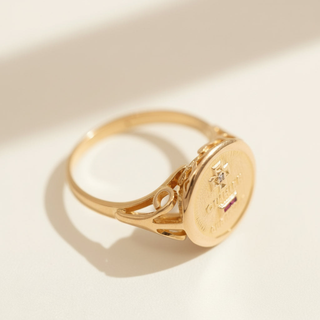 Augis - Bague d’Amour - Or jaune - Rubis et Diamant