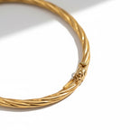 Bracelet Jonc Torsadé - Or jaune