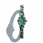 Uti - Montre Ovale - Or Blanc - Diamants, Saphirs et Turquoise