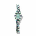 Uti - Montre Ovale - Or Blanc - Diamants, Saphirs et Turquoise